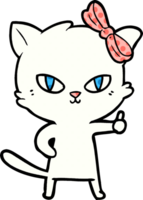 cute cartoon cat giving thumbs up symbol png