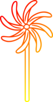 warm gradient line drawing of a toy windmill png