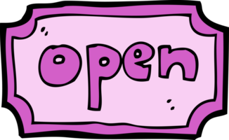 cartoon open sign png