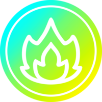 Facile flamme circulaire icône avec cool pente terminer png