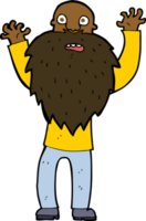 cartoon frightened old man with beard png