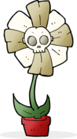 tecknad serie skalle blomma png