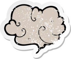 retro distressed sticker of a cartoon cloud of smoke png