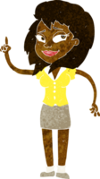cartoon pretty woman with idea png