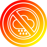 Nee slecht weer circulaire icoon met warm helling af hebben png