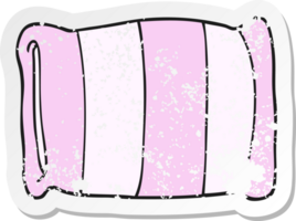 adesivo retrô angustiado de um travesseiro de desenho animado png