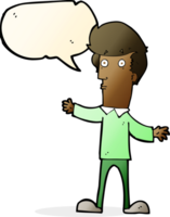 cartoon startled man with speech bubble png