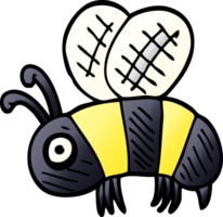 cartoon doodle anxious bee png