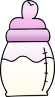 gradiente sombreado peculiar desenho animado bebê leite garrafa png