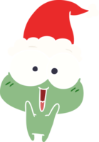 hand dragen jul tecknad serie av söt groda png