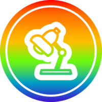 werk lamp circulaire icoon met regenboog helling af hebben png