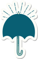 sticker of a tattoo style open umbrella png