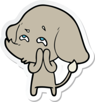 sticker of a cartoon elephant remembering png