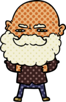 cartoon man with beard frowning png