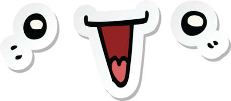 sticker of a cute cartoon face png