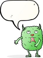 funny cartoon monster with speech bubble png