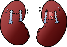 cartoon kidneys crying png