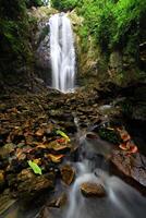 The beauty of Khlong Phrao Waterfall or Thap Chang Waterfall destination in Ngao waterfall national park, Chumphon, Thailand photo