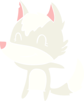 friendly flat color style cartoon wolf png