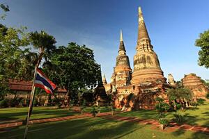 wat chaiwatthanaram es un budista templo en el ciudad de ayutthaya histórico parque, tailandia, en el Oeste banco de el chao phraya río, fuera de ayutthaya isla foto