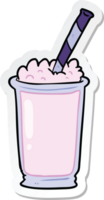 klistermärke av en tecknad milkshake png