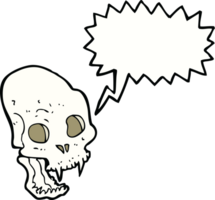 cartoon spooky vampire skull with speech bubble png