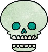 hand drawn textured cartoon doodle of a skull head png