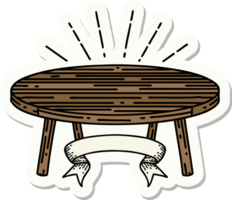 sticker van een tatoeëren stijl hout tafel png