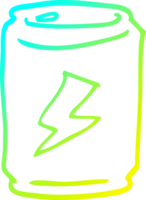 cold gradient line drawing of a cartoon can png