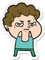 sticker of a cartoon angry man png