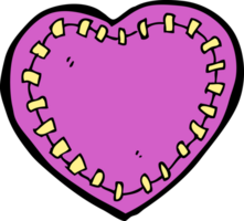 corazón cosido de dibujos animados png