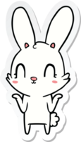 autocollant d'un lapin de dessin animé mignon png