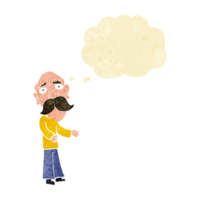 cartoon lonely old man with thought bubble png