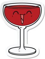 sticker of a cartoon glass of wine png