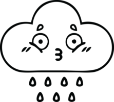 line drawing cartoon of a rain cloud png