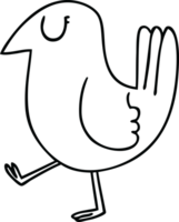 line drawing quirky cartoon yellow bird png