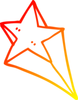 warm gradient line drawing of a cartoon shooting star png