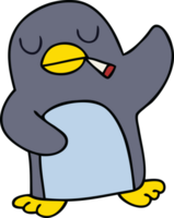 hand drawn quirky cartoon penguin png