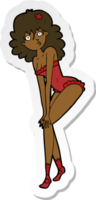 sticker of a cartoon woman in lingerie png