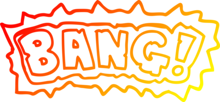 warm gradient line drawing of a cartoon word bang png