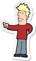 sticker of a cartoon man pointing png