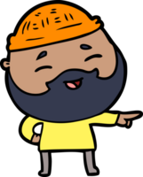 homme barbu heureux de dessin animé png