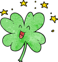 happy cartoon four leaf clover png