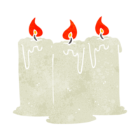 hand drawn retro cartoon burning candles png