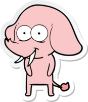 adesivo di un elefante cartone animato felice png