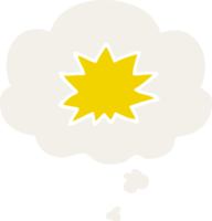 cartoon explosion with thought bubble in retro style png