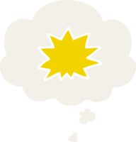 cartoon explosion with thought bubble in retro style png