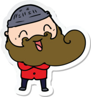 sticker of a happy bearded man png