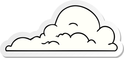 hand drawn sticker cartoon doodle of white large clouds png