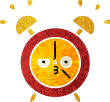 retro ilustración estilo dibujos animados de un alarma reloj png